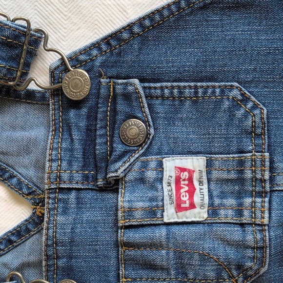 levi's red tab classic carpenter denim jeans overalls shortalls 24 months baby - Picture 5 of 9